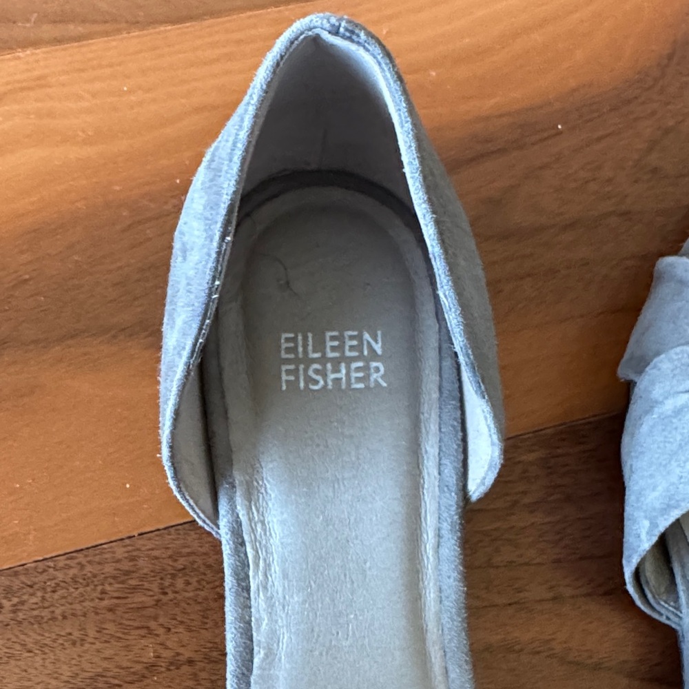 Eileen Fisher Women's Gray Flats with Bow Detail - Picture 2 of 4
